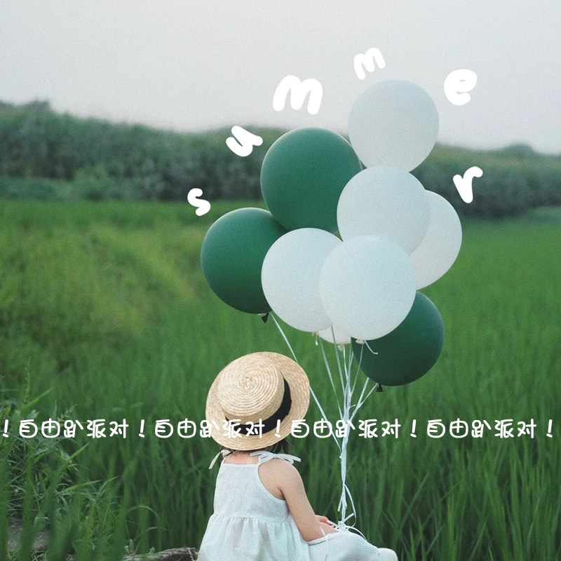 儿童生日拍照道具彩色乳胶气球图片