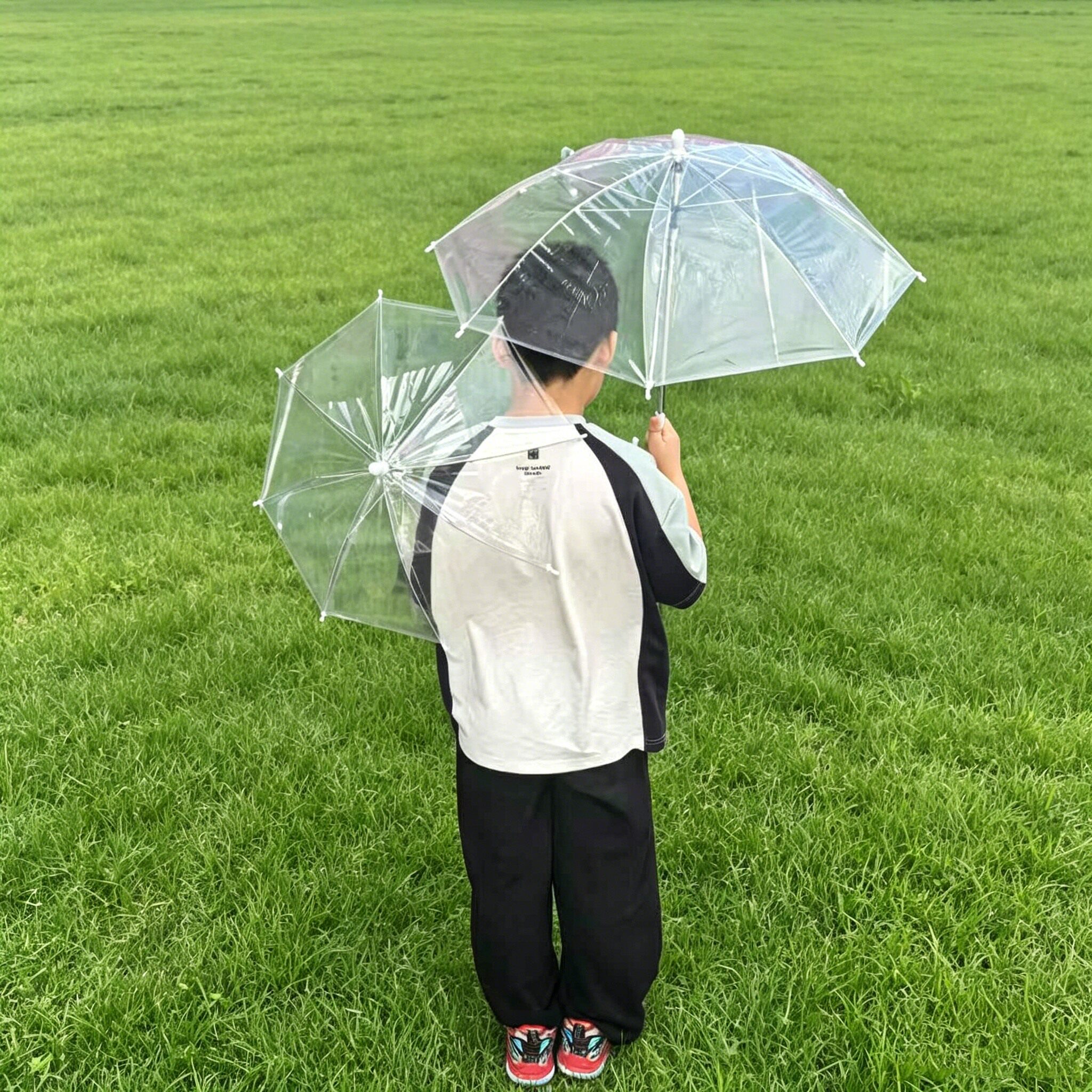 直径50cm透明彩色小雨伞遮阳伞户外手机直播雨伞道具玩具工艺伞图片