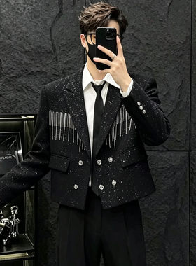 舞台演出满天星烫金男士西服