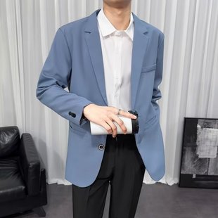 秋季西装外套男休闲痞帅团体服学院风韩版修身薄款男生肩垫小西服