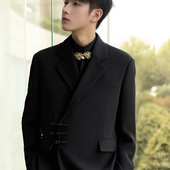 新中式 男潮 影楼拍摄国风西服套装 中山装 男订婚新郎结婚西装