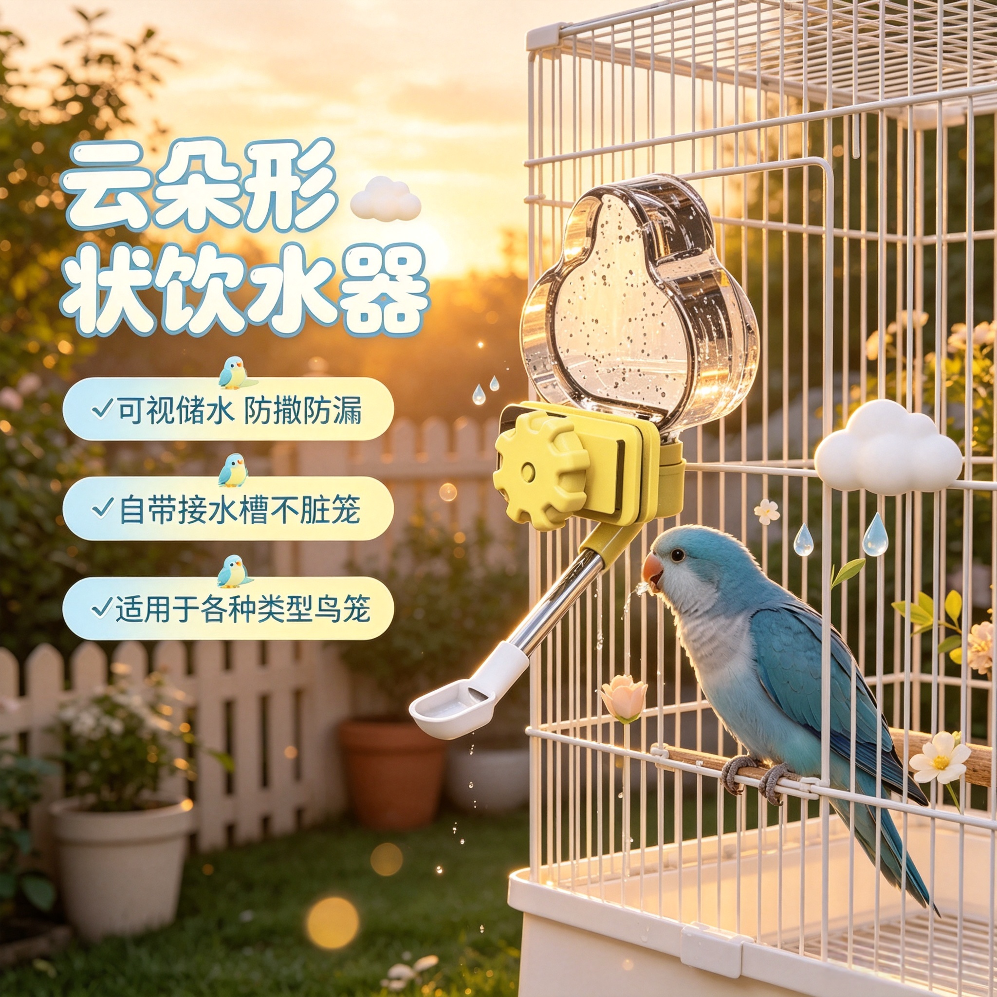 宠帮仕鹦鹉鸟笼自动喂饮器