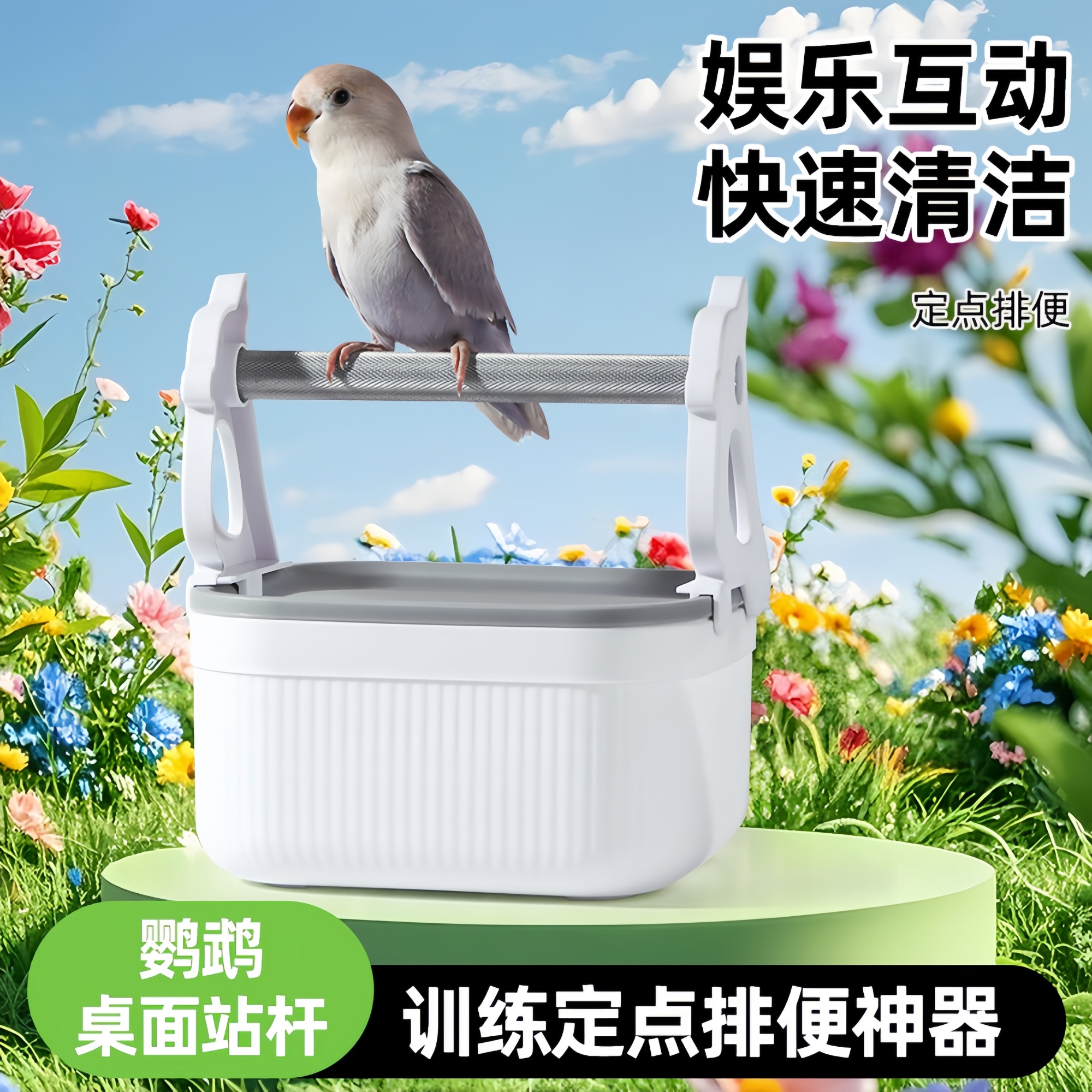 鹦鹉定点站架排便训练站架