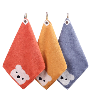 金号方巾搽手巾儿童洗脸小毛巾纯棉吸水全棉卡通挂式四方擦手方巾