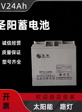 圣阳莱蓄电池12V24AHUPS/EPS监控机房专用铅酸免维护消防主机路