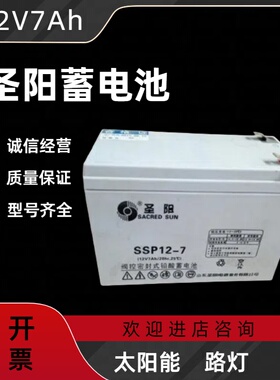 圣阳莱蓄电池12V7AHUPS/EPS监控机房专用铅酸免维护消防主机路