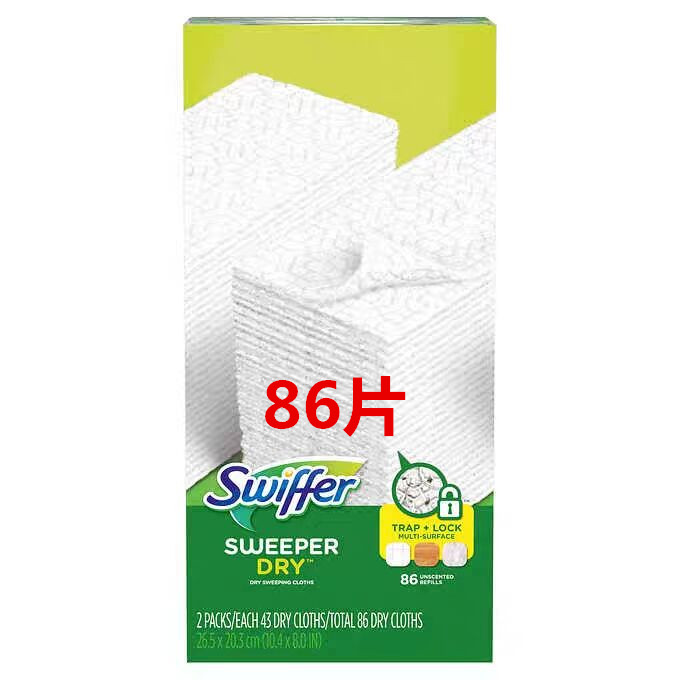 现货美国Swiffer Sweeper拖把干巾防静电除尘纸吸尘布抹布84张-封面