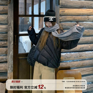 饭饭又饿了90白鸭绒连帽羽绒服女冬季 轻薄保暖巨好看休闲显瘦外套