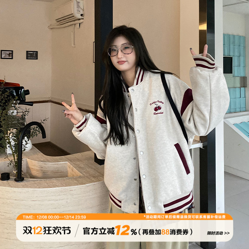 饭饭又饿了长袖上衣小领口t恤