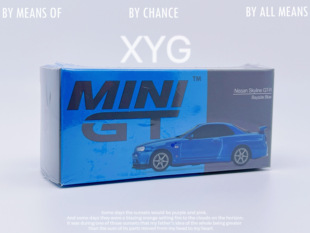 海湾蓝 日产 Nissan GTR MINIGT 合金汽车模 Spe R34