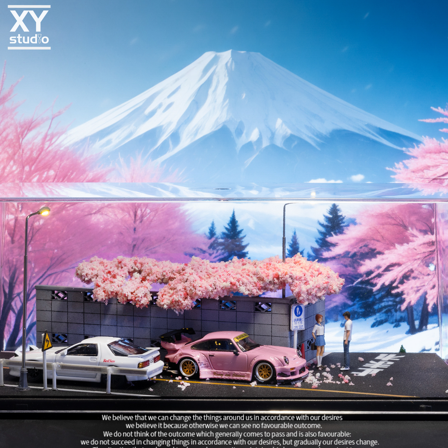 1/64《樱花季公路街角》场景制作