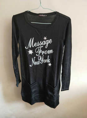 日单BLUE CROSS黑色印雪花针织外套M(150)/L(160)-S