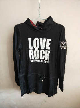 日单BLUE CROS*灰色和黑色针织连帽衫150/160/L170-S