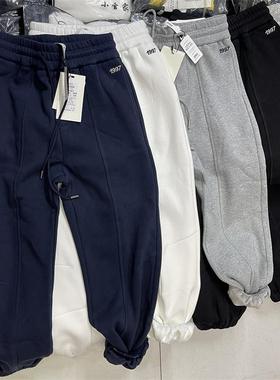 5566卫裤女加绒加厚秋冬季新款拼接束脚休闲松紧腰九分裤7907款号