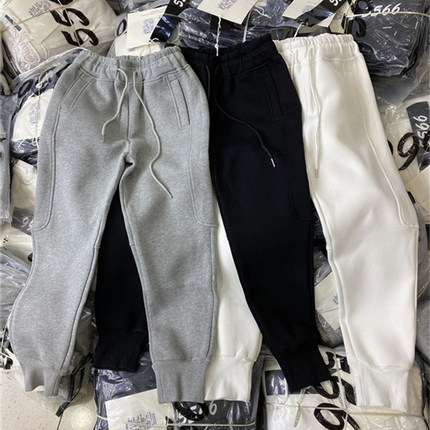 5566正版2023秋季新款百搭休闲裤女松紧腰束腿运动裤加厚九分卫裤
