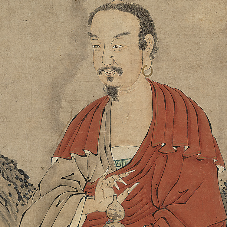 明 陈远 画罗汉图 真迹复制31x63cm台北故宫收藏明代国画名家名作