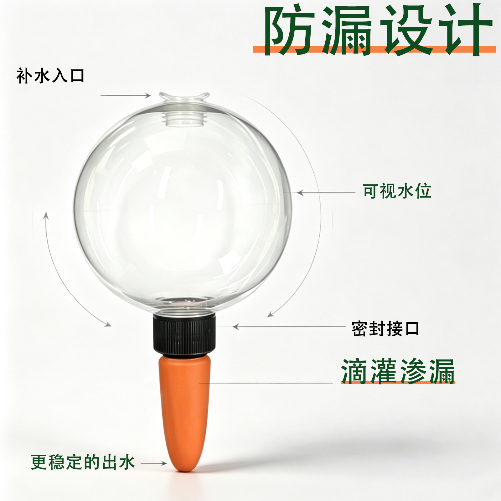 球形透明储水浇花器懒人插土补水神器出差旅行盆栽花卉自动渗水器
