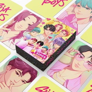 300张小卡K POP猎魔女团周边沙加男团收藏照片卡迷你贴纸LOMO卡