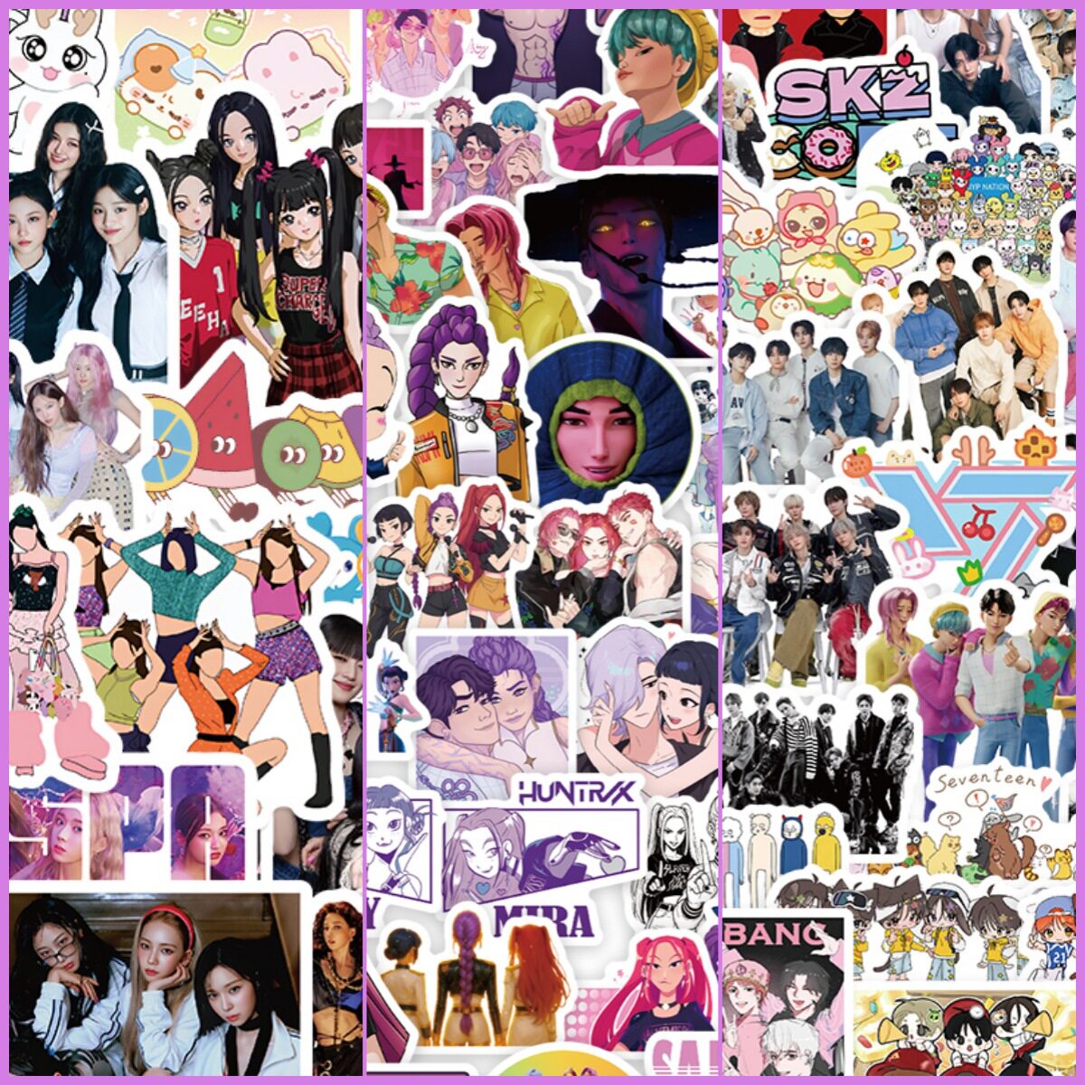 214张k-pop猎魔女团贴纸韩国动画电影鲁米米拉佐依行李箱防水贴画