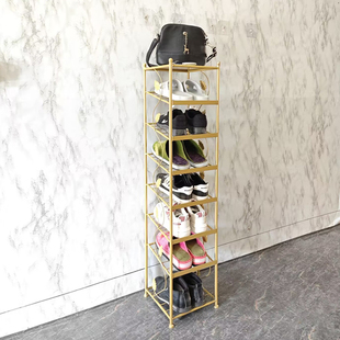 免安装轻奢铁艺鞋架子防尘进门大码好看省空间窄薄转角置物包包架