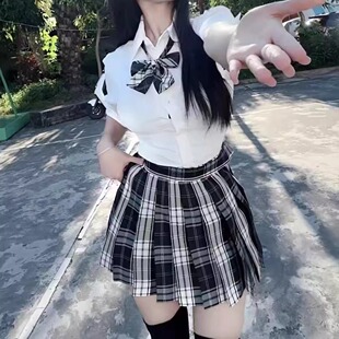 日系jk制服百褶裙学院风半身裙学生半身裙夏季 超短裙女 黑板报