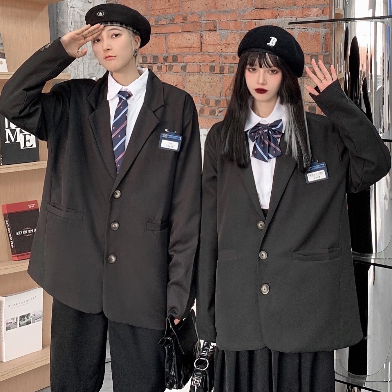 韩版学院风秋季校服英伦西服jk套装高中学生西装运动会班服合唱