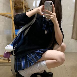 【忧蓝岛屿】jk格裙八月信原创正版校供百褶裙学院风高腰显瘦短裙