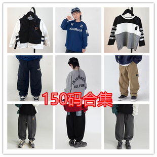 150码】断码清春秋冬儿童加绒卫衣牛仔裤长袖T男童外套棉服运动裤