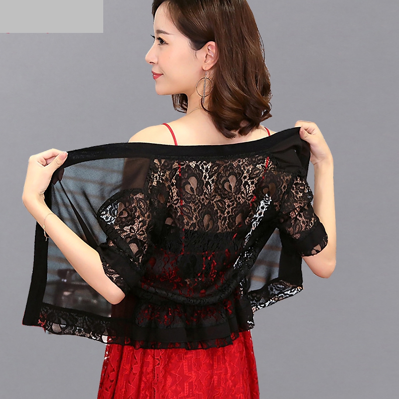 蕾丝小披肩女夏短款百搭雪纺单开衫薄外套防晒开衫坎肩外搭配裙子在类目 女装/女士精品, 蕾丝衫/雪纺衫中 - 来自Buy2taobao.com提供专业的淘宝代购服务