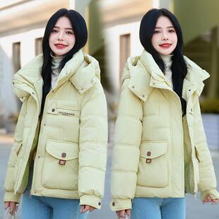 冬装新款连帽宽松面包服加厚棉袄小个子宽松棉服羽绒棉衣女士外套