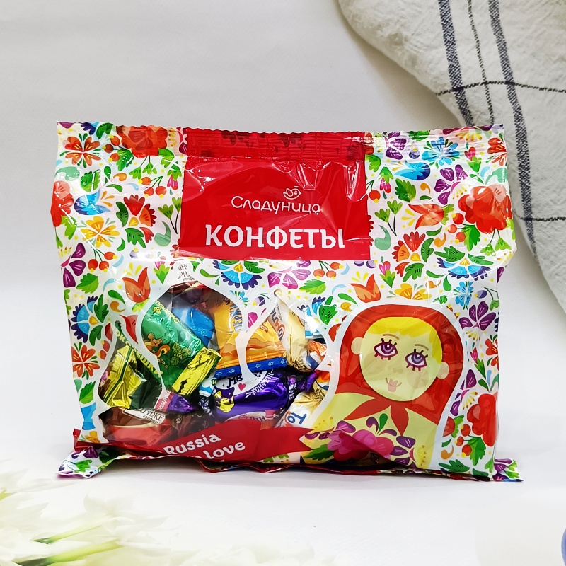 俄罗斯俄宝多牌混合糖果巧克力味零食喜糖年货多种口味混装500克