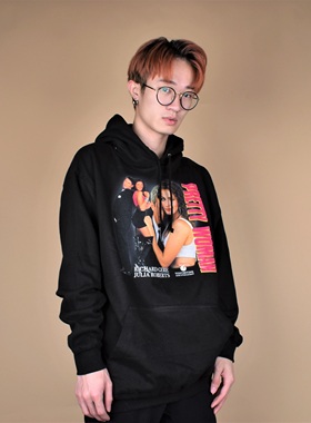 【Ohh】现货HOMAGE PRETTY WOMAN HOODIE嘻哈男女黑色冬季帽衫