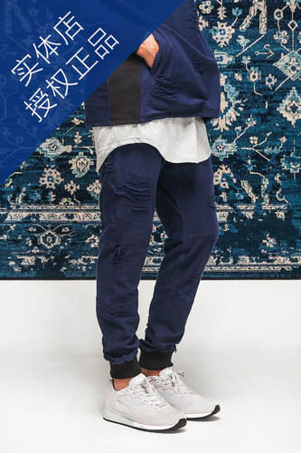 publish男士休闲破坏束脚裤现货