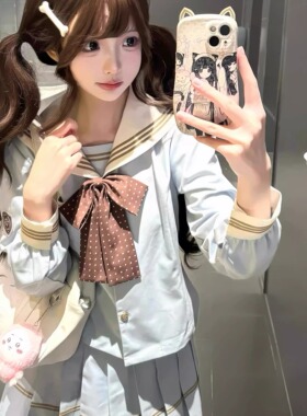 【山栀海盐】栀枝兔jk山栀海盐水手服淡蓝色