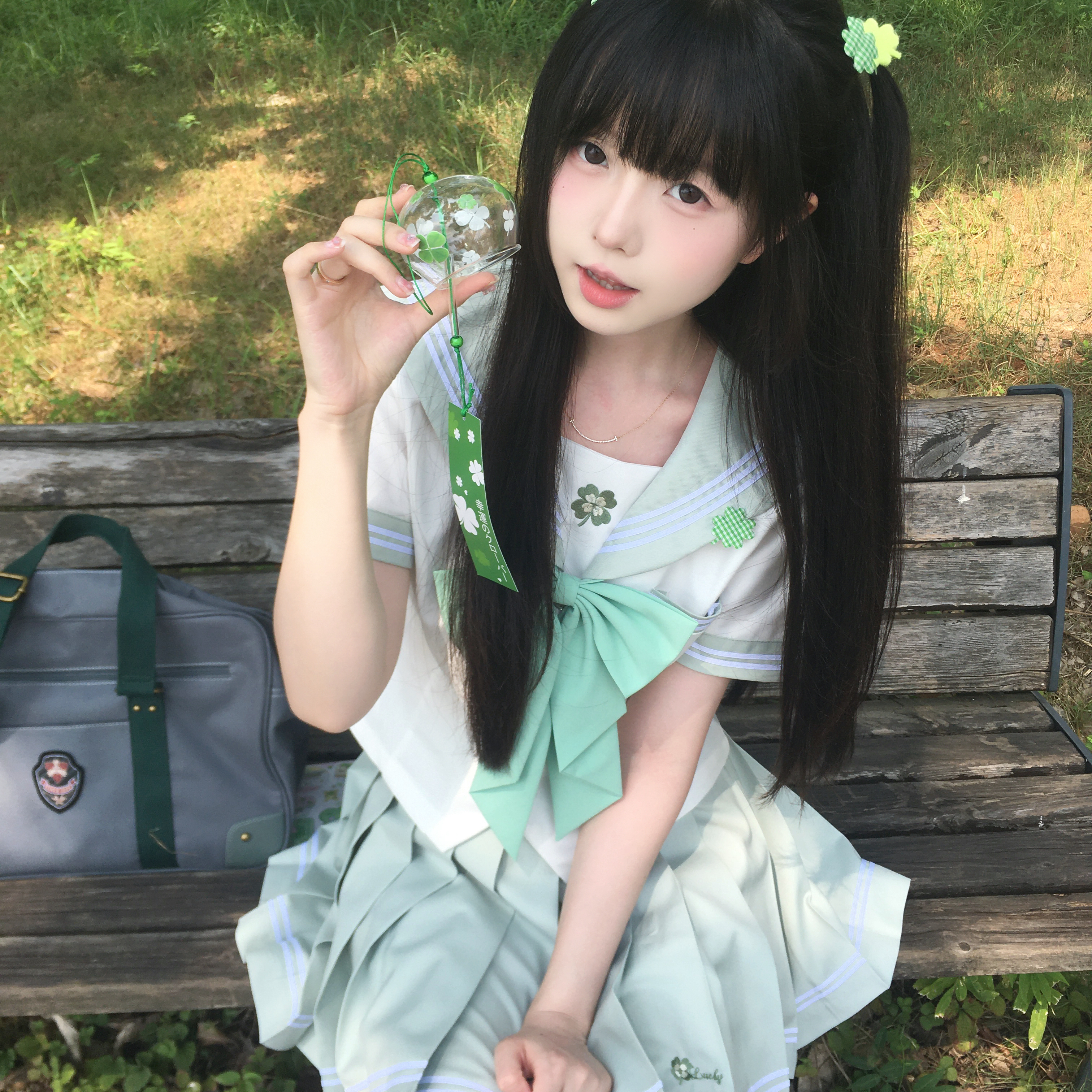 原创水手服女栀枝兔jk四叶草