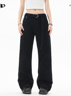 OREETA丨美式高街修身微喇工装裤潮牌显瘦宽松vibe街潮纯色工装裤