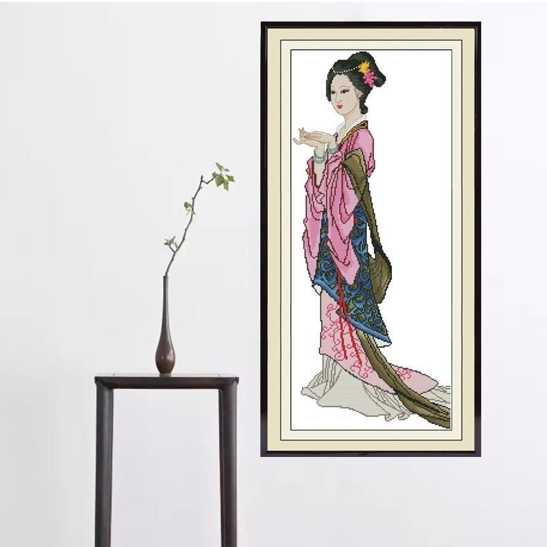 佳人古代美女仕女图古典美女四大十字绣套件