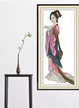 佳人古代美女仕女图古典美女四大美人琴棋书画中式线绣十字绣