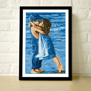 海的童年两小无猜情侣卡通浪漫青梅竹马送男女朋友线绣刺绣十字绣