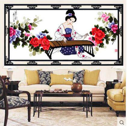 天姿国色十字绣新款客厅大幅花开富贵十字绣四大美女古典美女系列