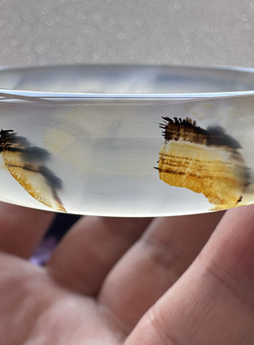 云臻阁天然海洋玉髓草花意境山景山峰花草高冰冰透玛瑙风景手镯65