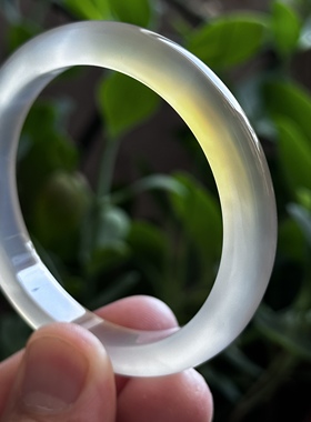 天然马料海洋玉髓高冰白冰鱼鳞纹玛瑙俏色金刚冰冰透光感手镯51.5