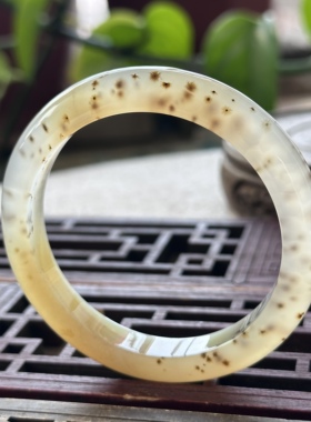 天然马料海洋玉髓草花满圈飘花金花小碎花意境玛瑙手镯57口径