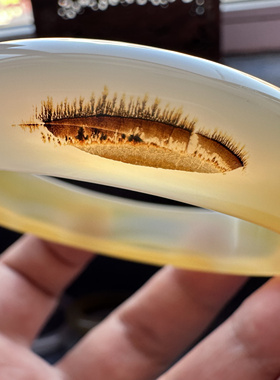 云臻阁天然海洋玉髓玛瑙手镯女海草意境镯子风景金麦穗芦苇景观63