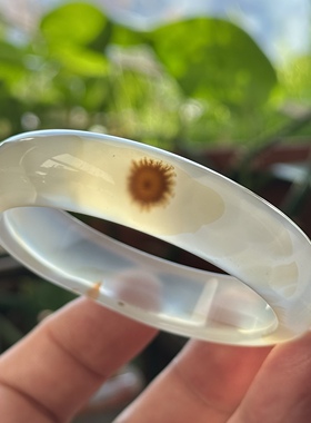 天然马料海洋玉髓高冰草花大花冰透花瓣玛瑙手镯山景意境清新58口