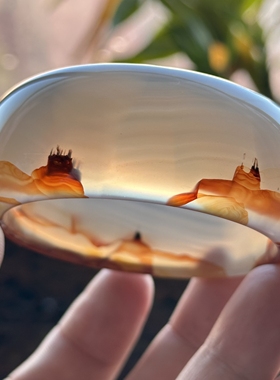 云臻阁天然巴西料红玛瑙刺景火焰长城景观手镯意境风景57口径