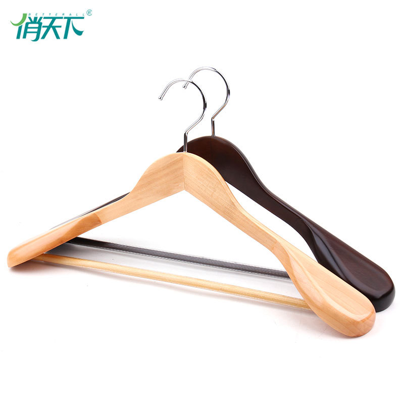 俏天下实木防滑男女宽肩皮草衣挂