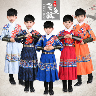 儿童飞鱼服明制汉服男国学弟子规书童锦衣卫套装贴里侠客四大名捕