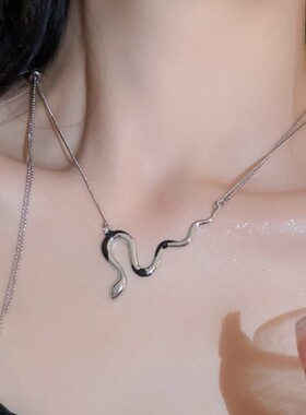 蛇形流苏多层项链网红ins小众冷淡风潮流锁骨链独特设计感项饰女
