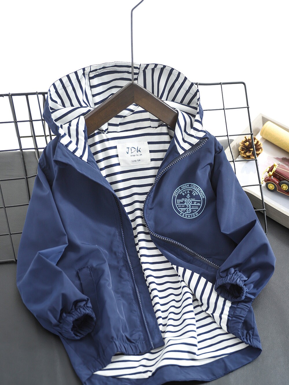 남아용 코트 봄 가을 아동용 얇은 후드 상의 트렌디한 큰 아동용 더블 레이어 재킷 남아용 재킷 패셔너블